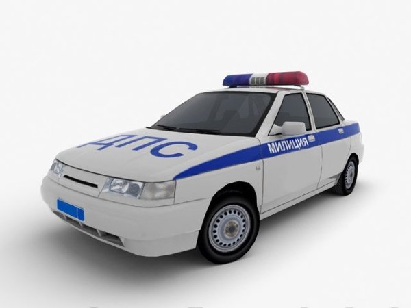 Машина ДПС на белом фоне
