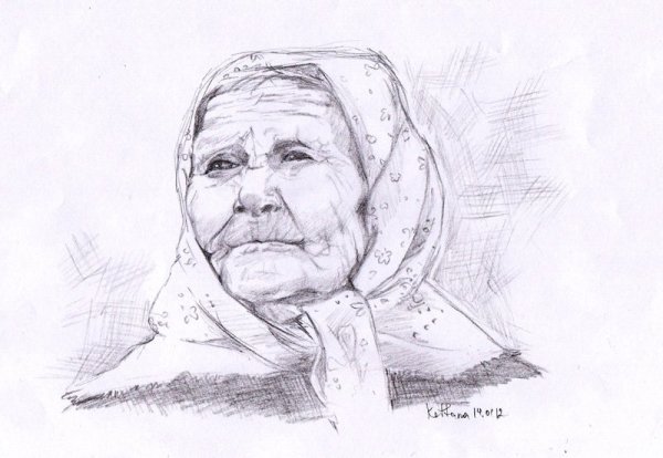 Нарисовать лицо бабушки