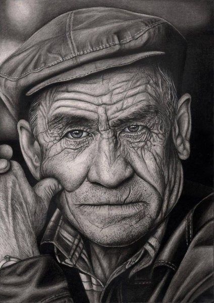 Бабушка рисунок карандашом