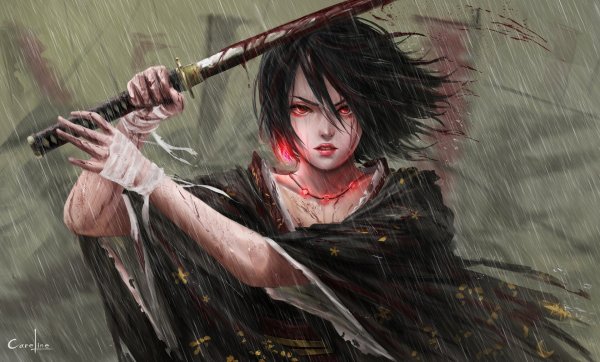 Samurai with Katana Art