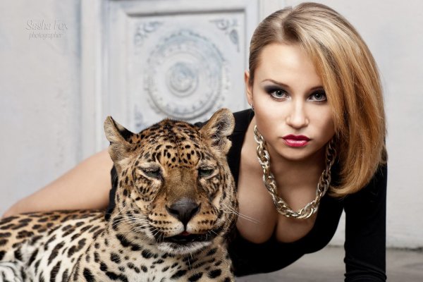 Картинки леопард и девушка (47 фото)