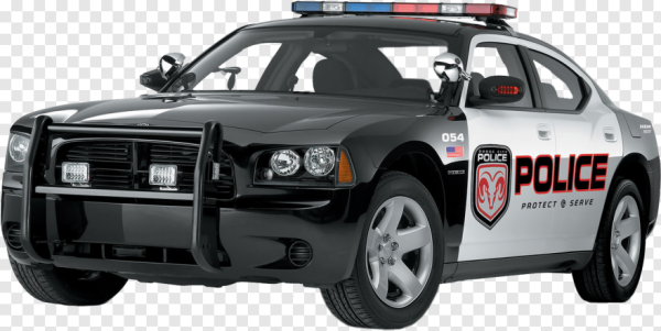 Police protect and serve сбоку машины