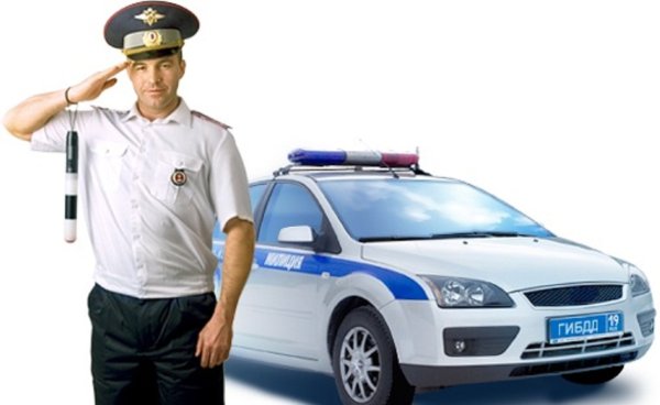 Инспектор ГИБДД на прозрачном фоне