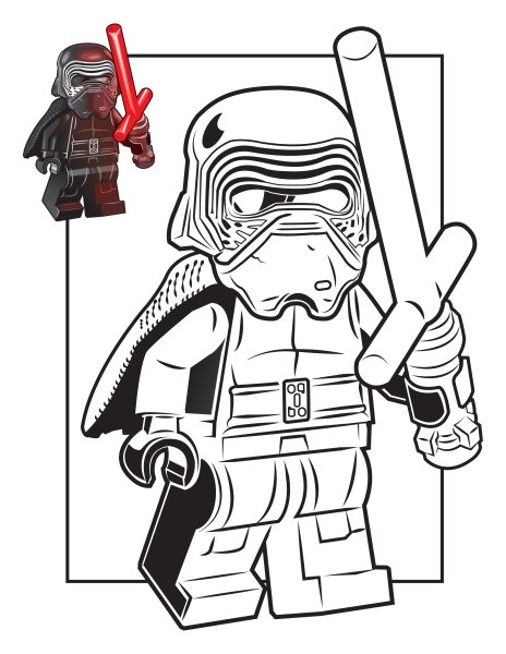 Kylo Ren раскраска для детей