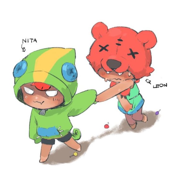 Brawl Stars аниме Леон и Нита
