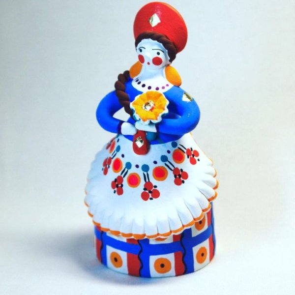 Глиняная игрушка Барыня Дымковская