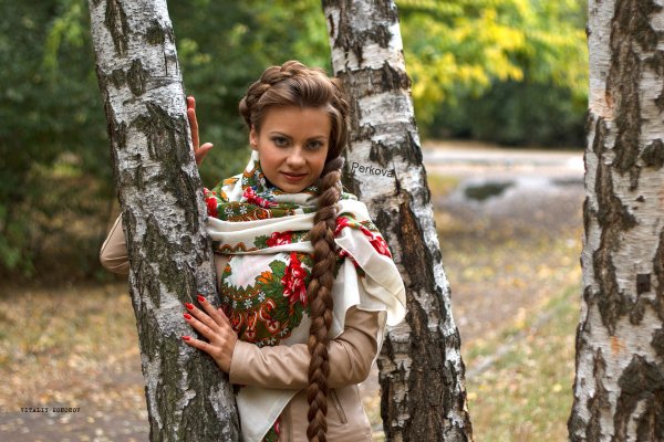 Русская красавица с косой