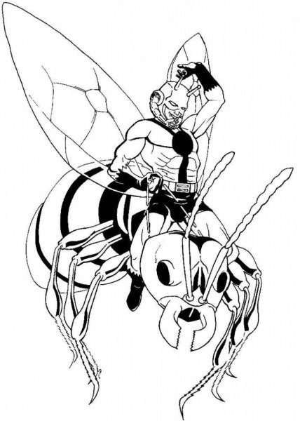 Раскраска человек муравей Марвел
