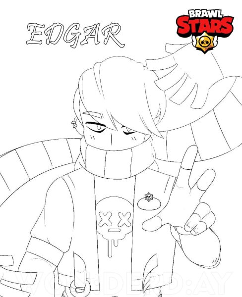 Раскраска Brawl Stars Эдгар