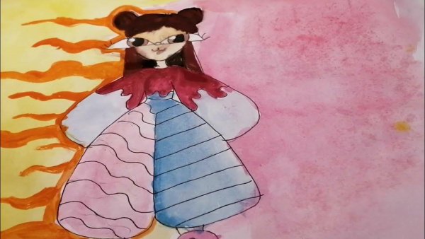 Жирный китаец стиль рисования девочка