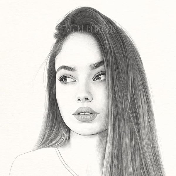 Портрет девушки карандашом