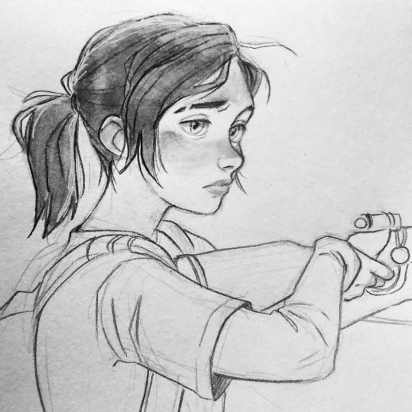 The last of us Элли карандашом