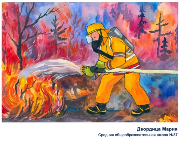 Пожарник рисунок