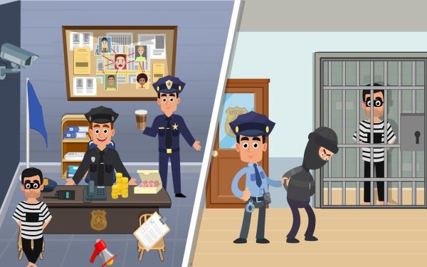 Полицейские и преступники для детей