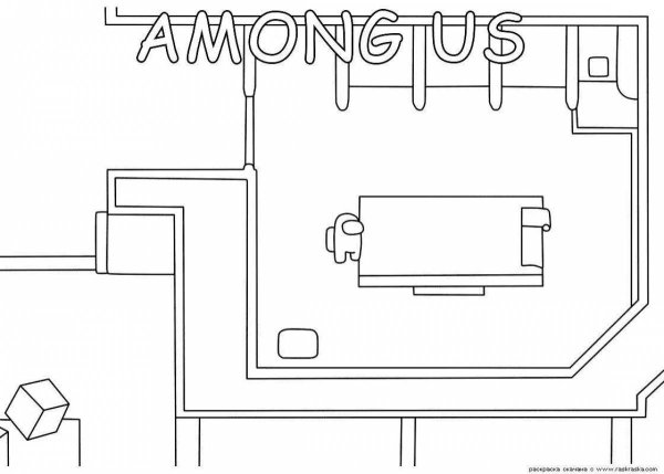 Карта амонг АС раскраска