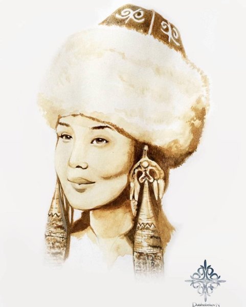 Казахская девушка арт