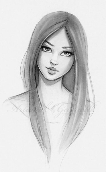 Рисунок девушки карандашом