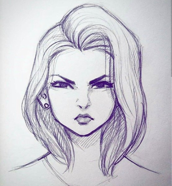 Рисунок девушки карандашом
