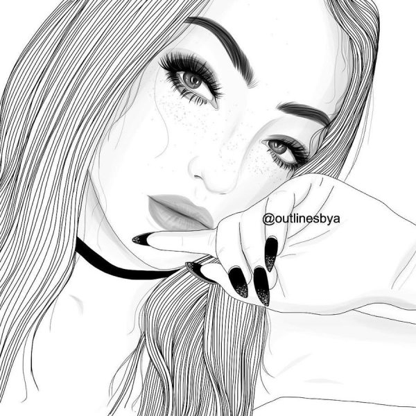 Рисунки для срисовки девушки