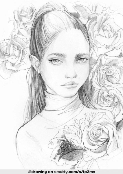 Рисунок девушки карандашом