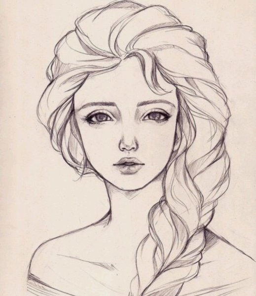 Рисунки для срисовки девушки