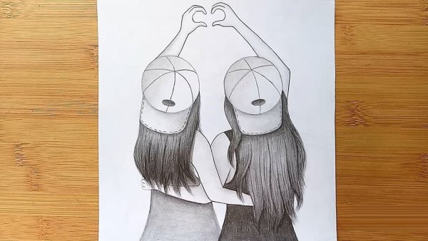 Подруги карандашом