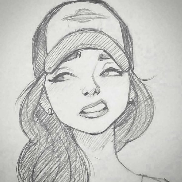 Рисунок девушки карандашом