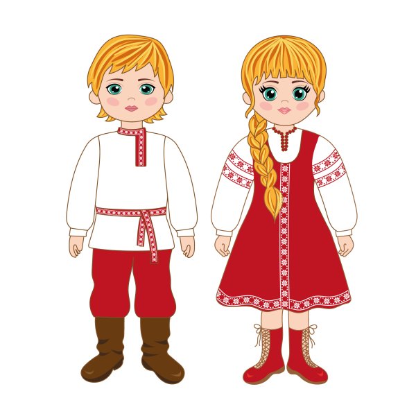 Девочка и мальчик в национальном костюме