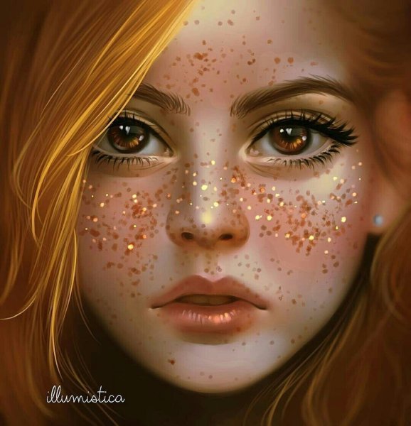 Арты девушек с веснушками