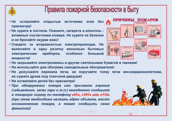 Правила пожарной безопасности в быту для школьников