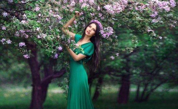 Фотосессия в цветущих деревьях