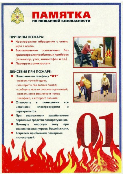 Памятка пожарной безопасности а4
