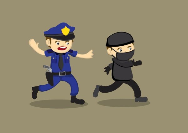 Убегает от полиции арт