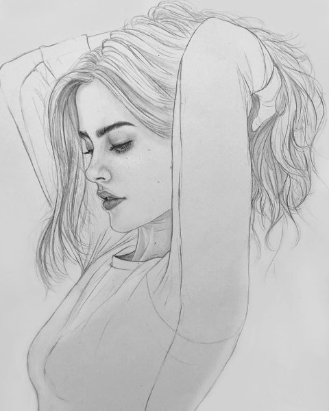 Рисунки девушекарандашом