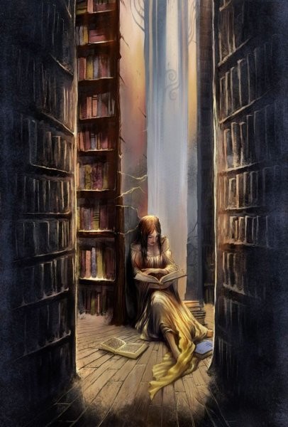 Девушка с книгой арт