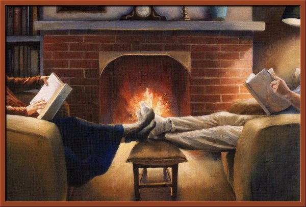 Вечер перед камином с книгой