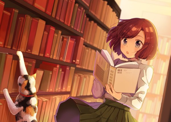 Аниме девочка с книжкой