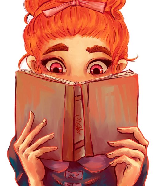 Рыжая девушка с книгой