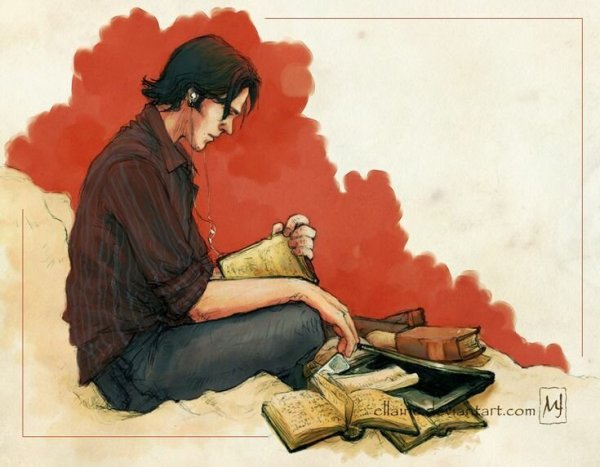 Человек с книгой арт