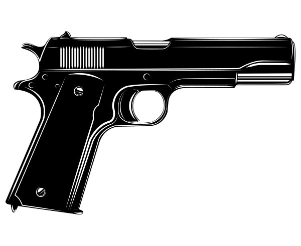 Кольт 1911 на белом фоне