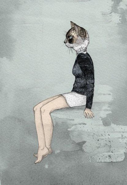 Нарисовать девочку с котом