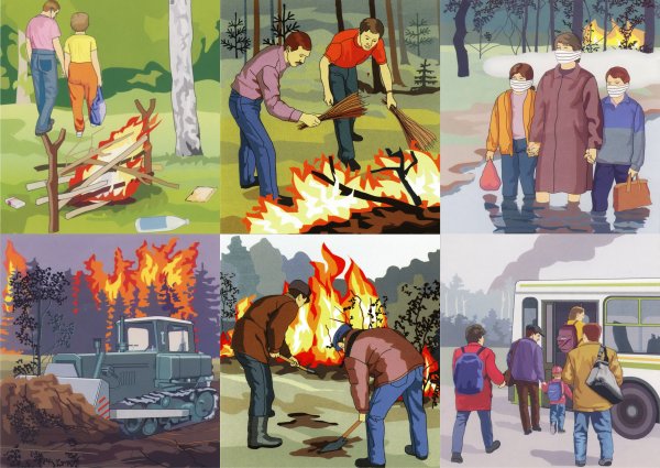 Пожар в лесу для детей