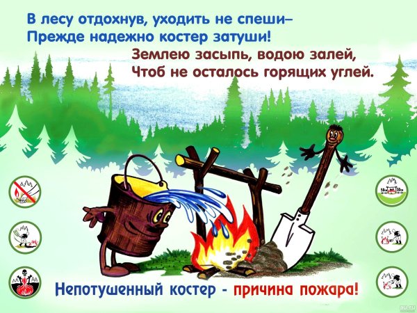 Непотушенный костер причина пожара