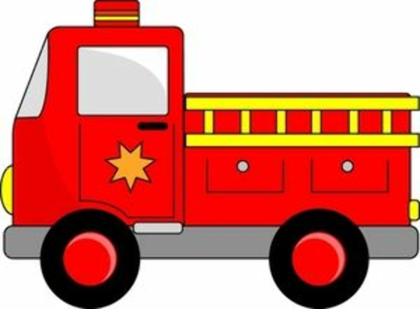 Аппликация из цветной бумаги пожарная машина