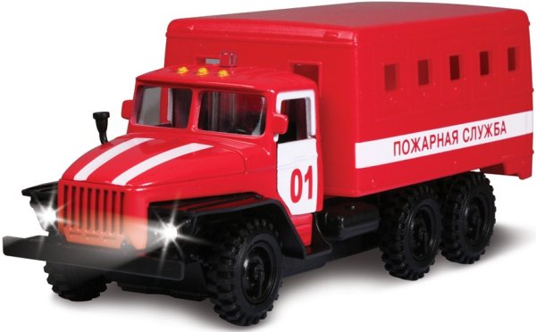 Грузовик Технопарк Урал будка аварийная служба (CT-1054-Cab-a) 1:43