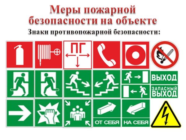 Знаки пожарной безопасности