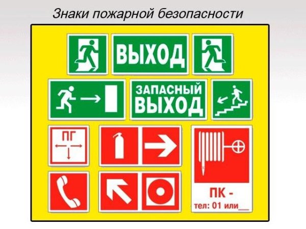 Таблички по пожарной безопасности