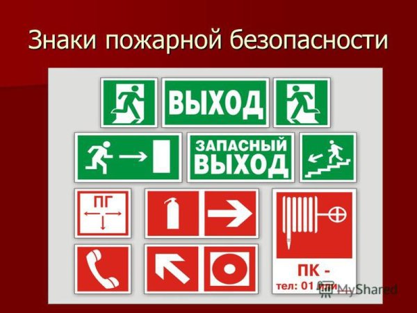 Таблички по пожарной безопасности