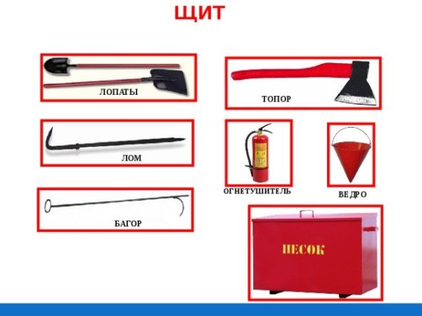 Инструменты для пожарного щита для детей