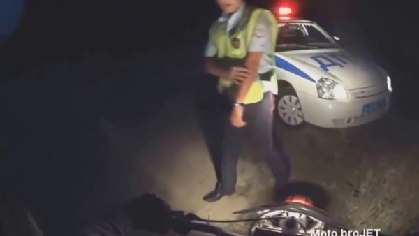 Погоня ДПС за мопедом